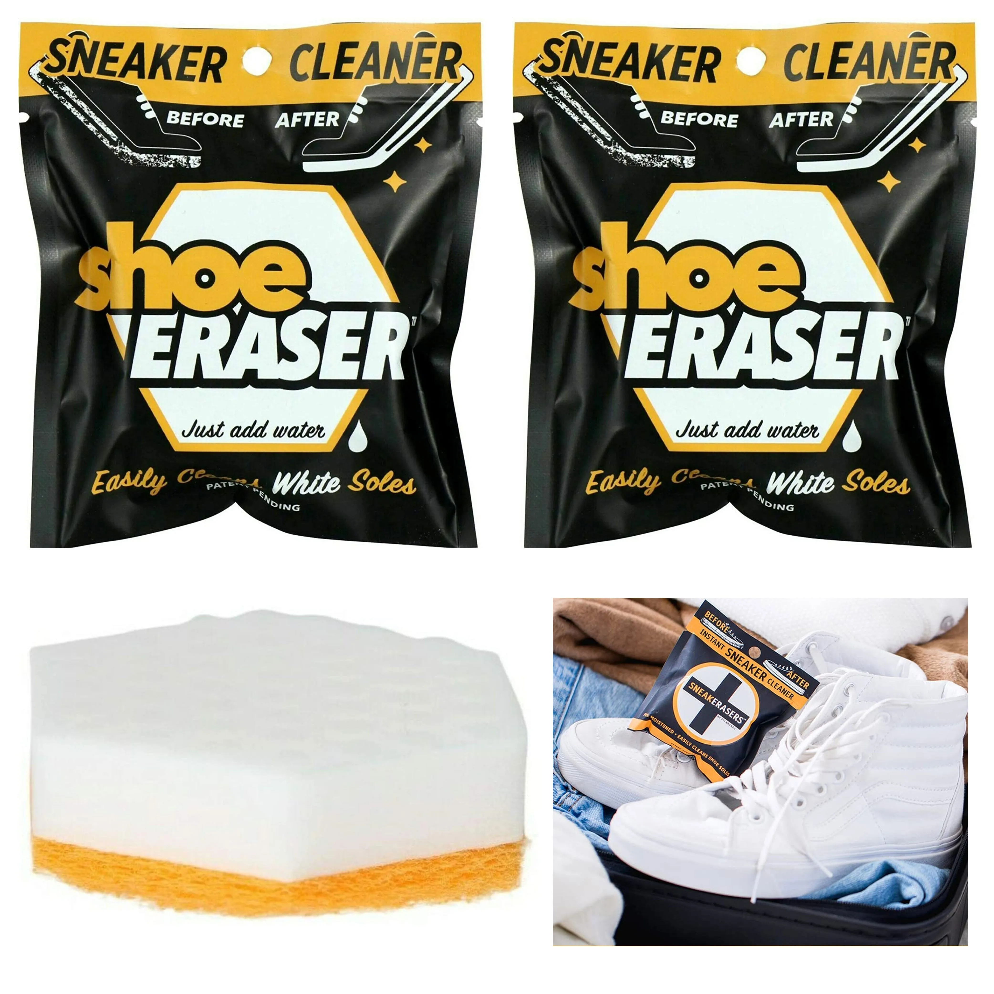 2 Pc Shoe Eraser White Sole Sneaker Cleaner Sponge Cleaning Scuff Marks Remover