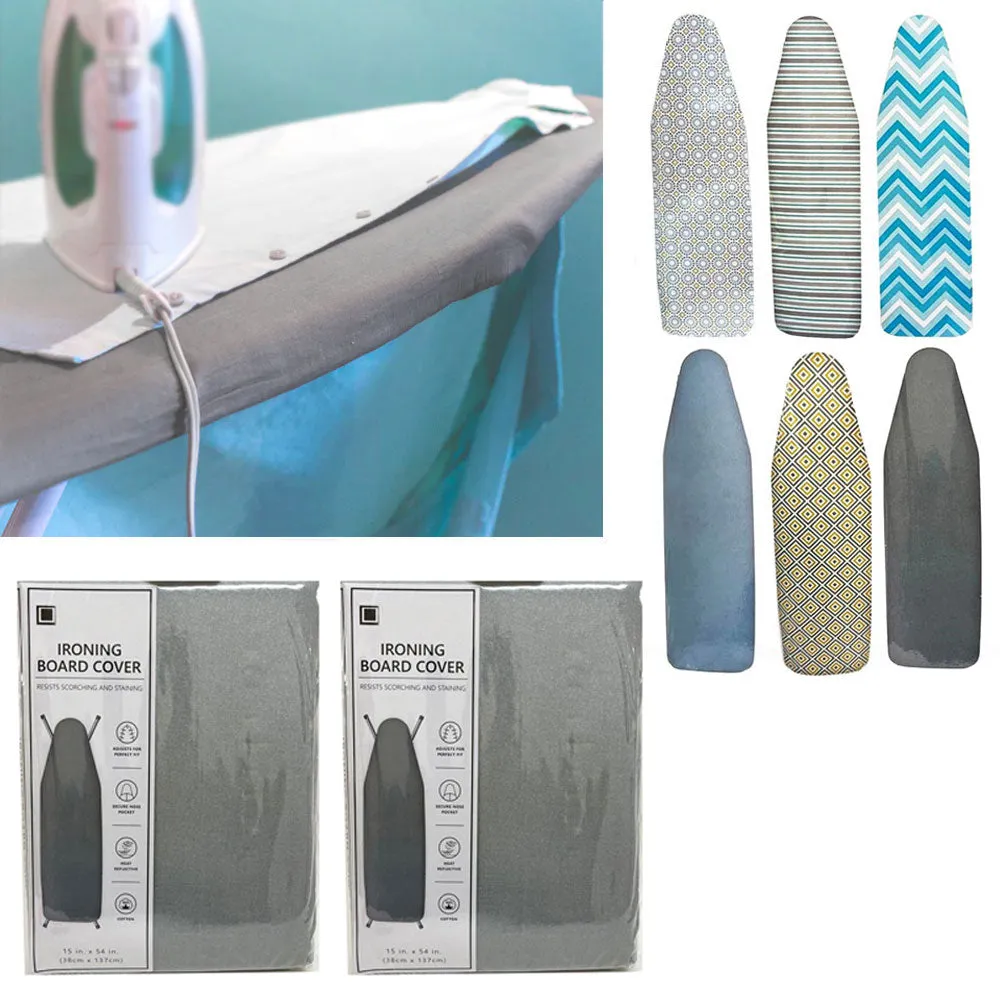 2 X Ironing Board Cover Pad Scorch Heat Resistant Silicone Coated Standard 54"