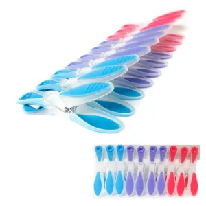 24 Pack Plastic Soft Grip Clothes Pins Pegs Laundry Rubber Tip Clothespins Hang
