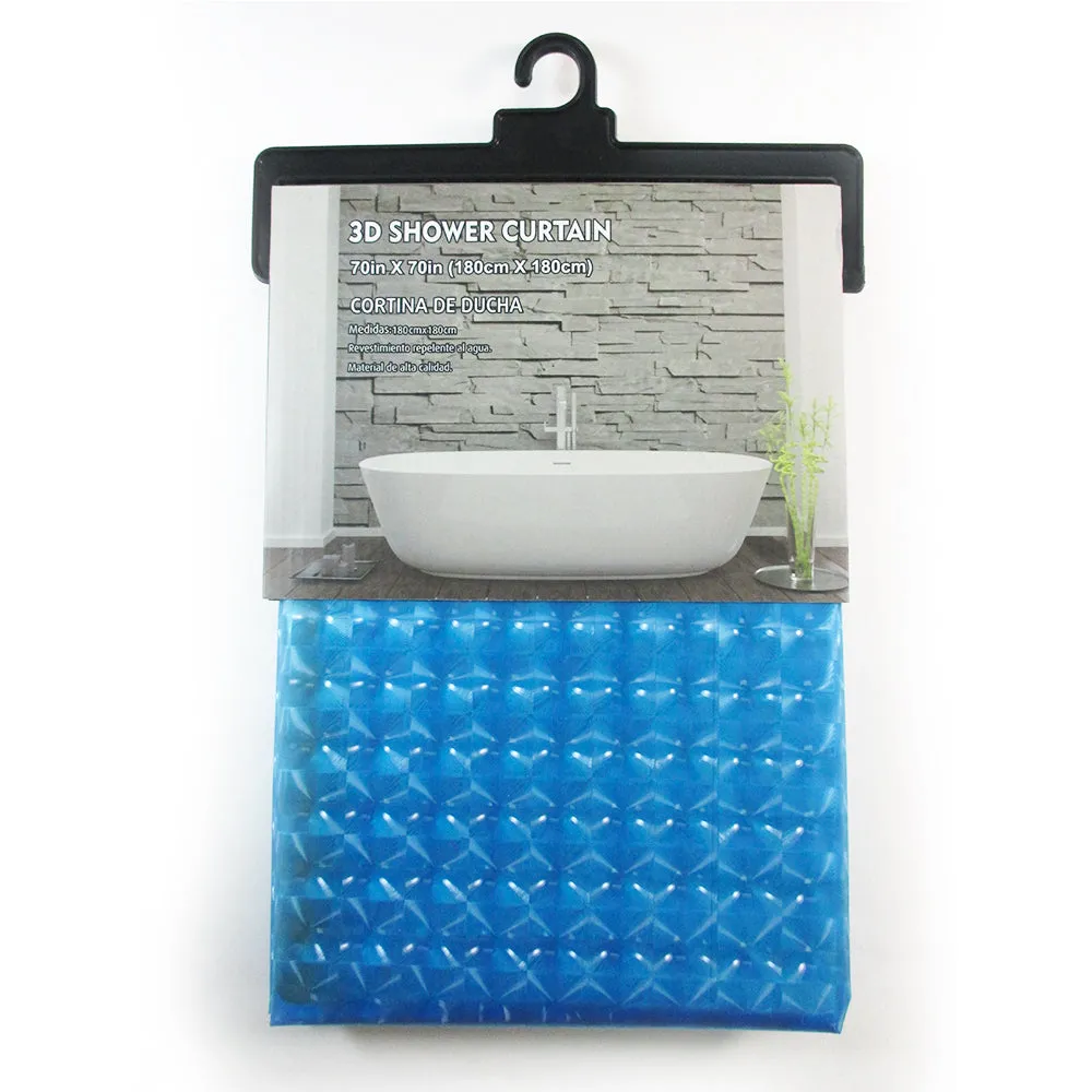 3D Shower Curtain Heavy Duty Antibacterial Mildew Resistant Vinyl Bath Tub Liner
