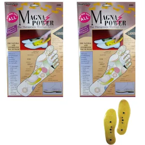 4Pc Acupressure Magnetic Insoles Inserts Foot Feet Therapy Massaging Men Women