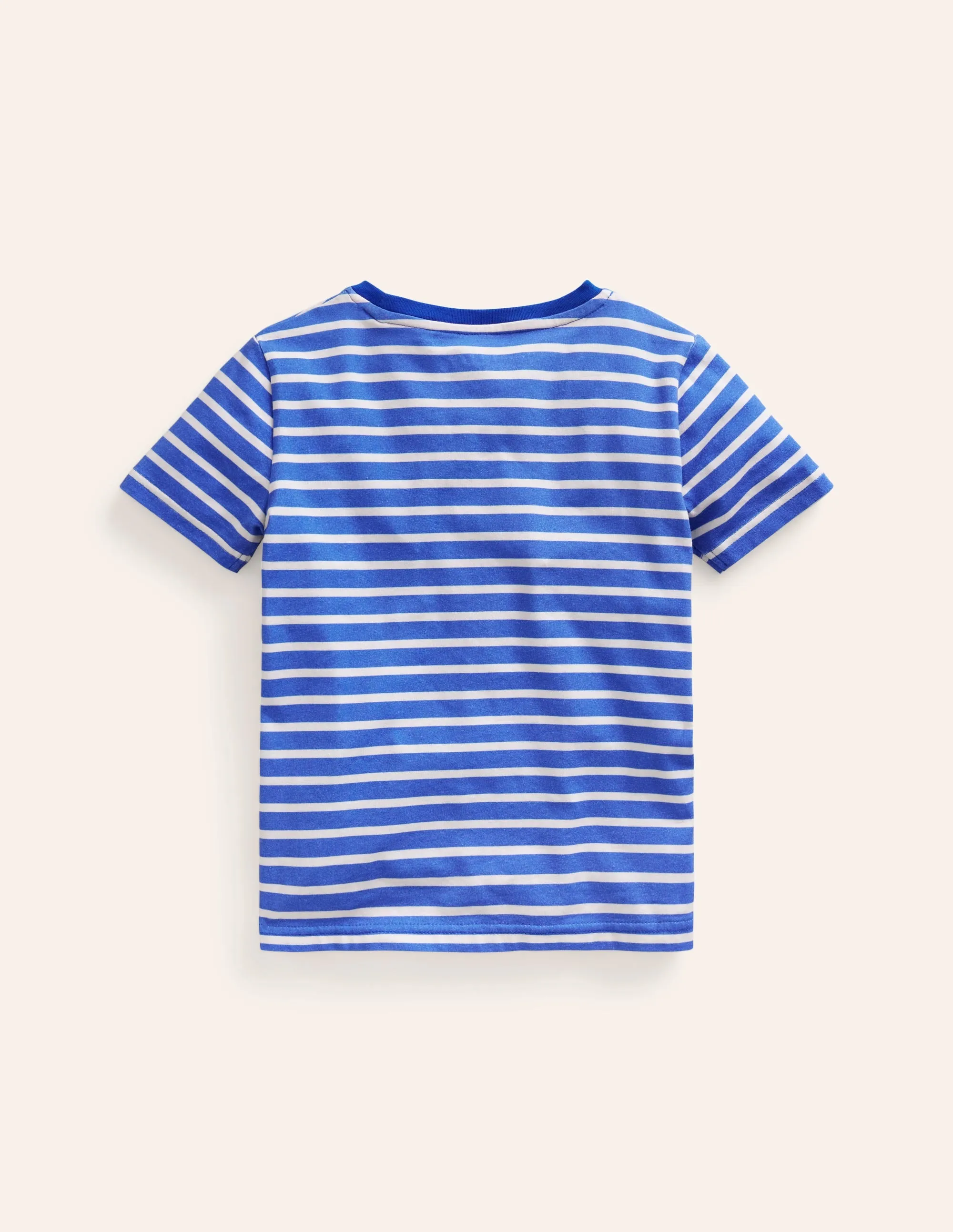 Appliqué Textured T-shirt-Wisteria Blue/Ivory Cockerels