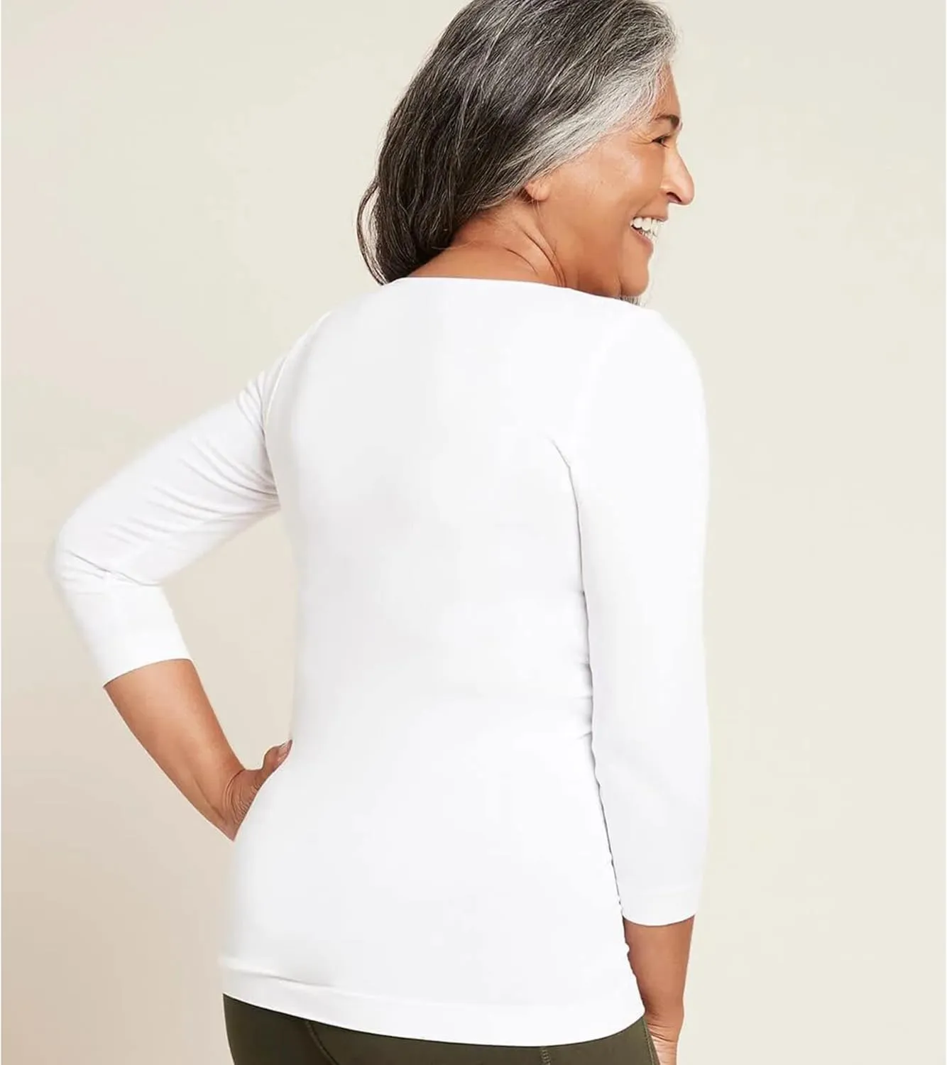 Boody Body EcoWear Women’s Scoop Top, 3/4 Sleeve, Soft Breathable, Lightweight Slim Fit, Viscose Made from Bamboo