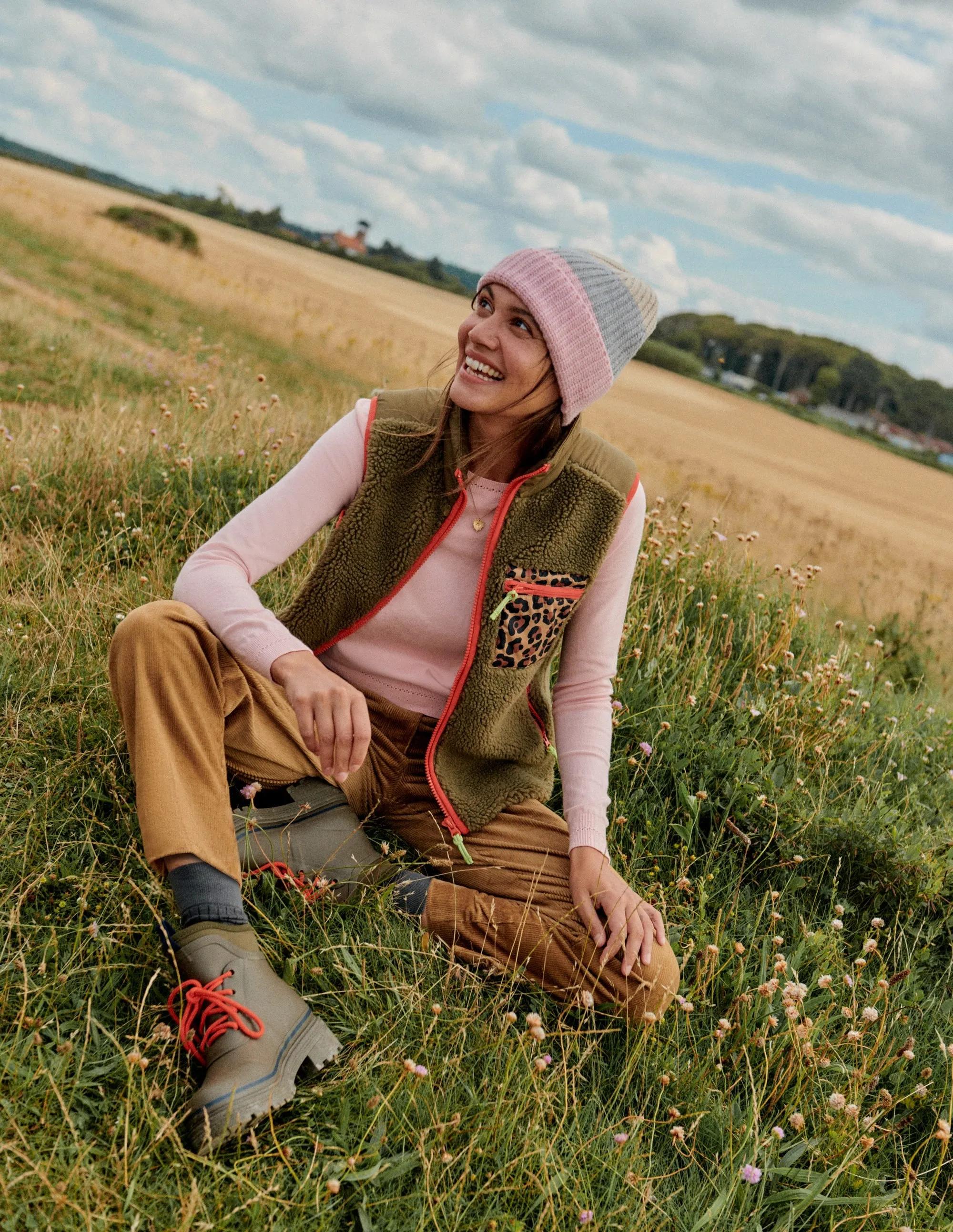 Catriona Cotton Crew Jumper-Peachskin