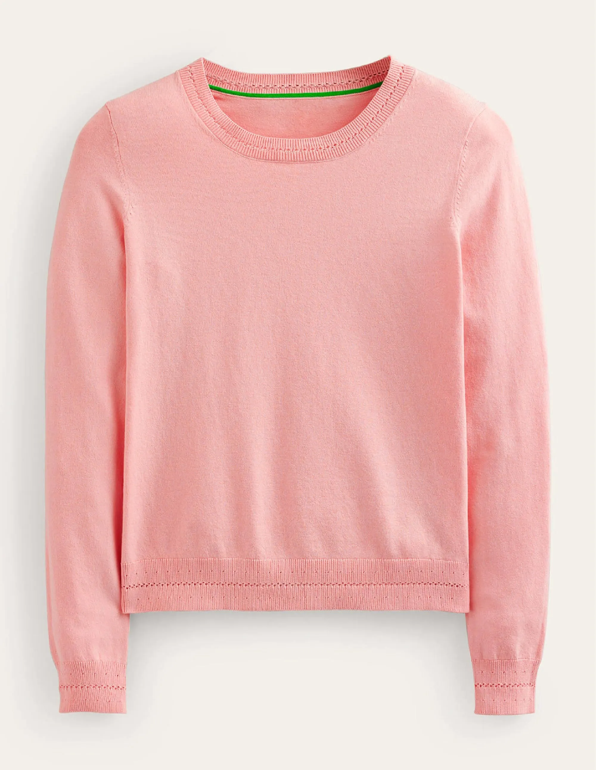 Catriona Cotton Crew Jumper-Peachskin