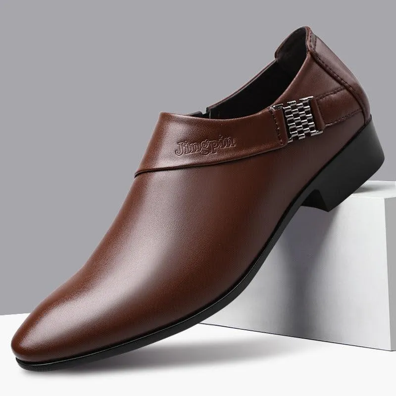 Men's Leather Business Shoes - All-Match Casual Formal Wear for Fashionable Professionals