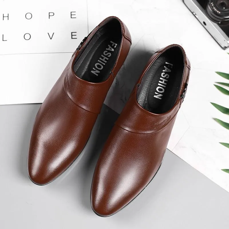 Men's Leather Business Shoes - All-Match Casual Formal Wear for Fashionable Professionals