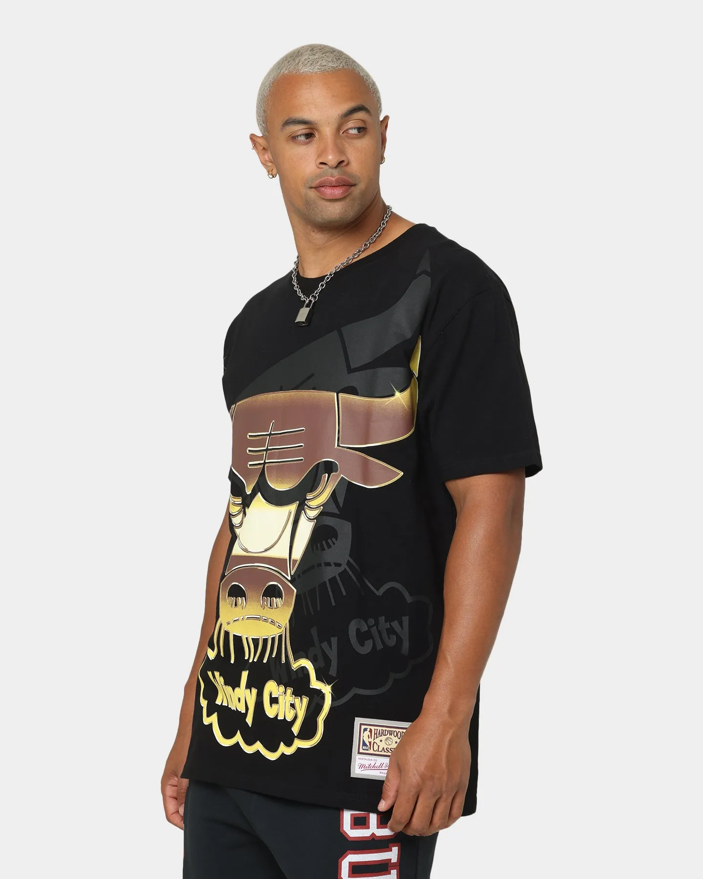 Mitchell & Ness Chicago Bulls Big Face 4.0 Short Sleeve T-Shirt Black