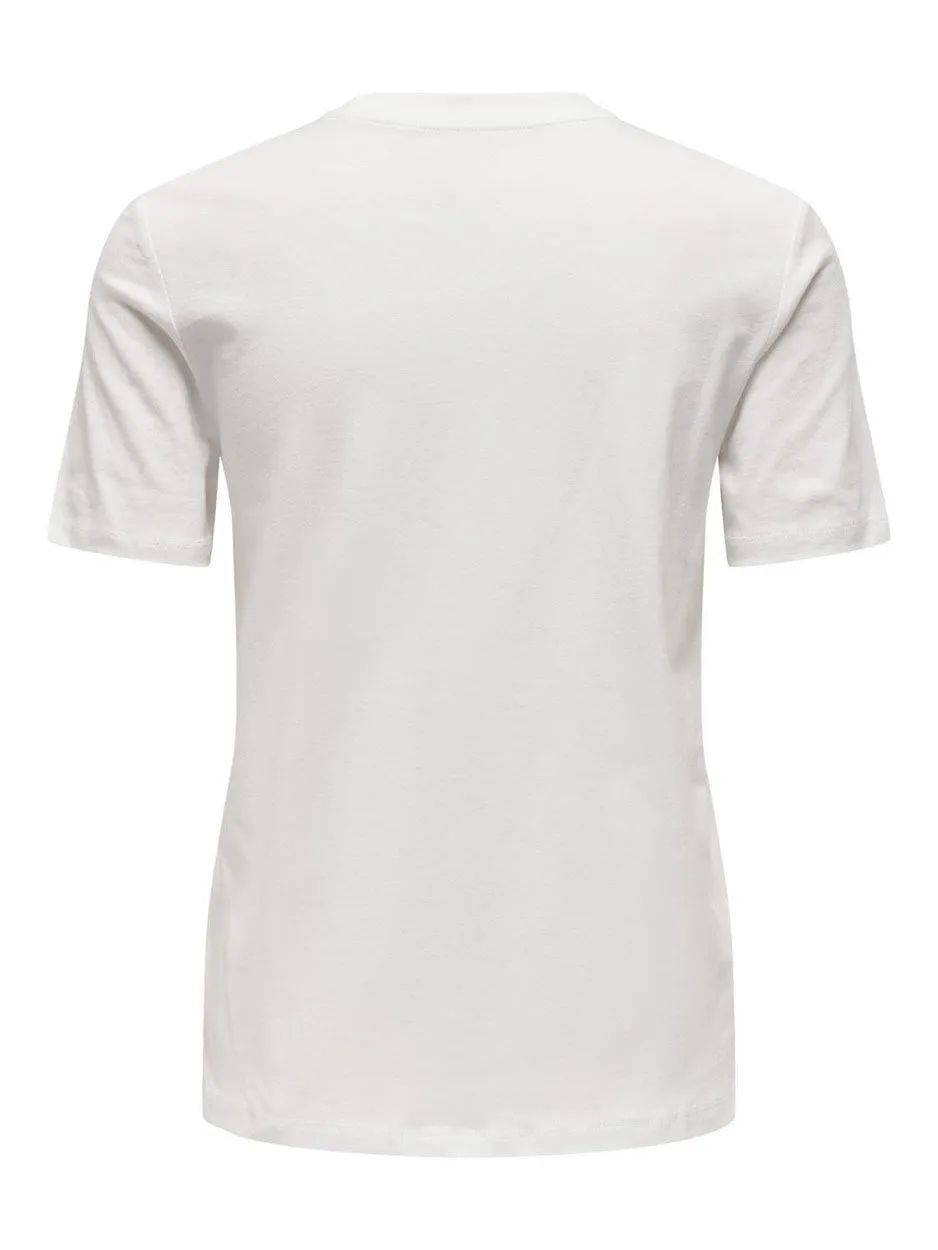 Onllucia Life Reg S/s Slit Top Box - Off-white