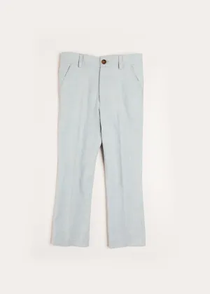Plain Light Linen Suit Trousers in Blue (4-10yrs)
