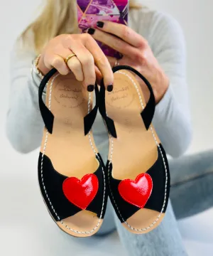 SAMPLE SALE Black Heart Avarcas SIZE 39