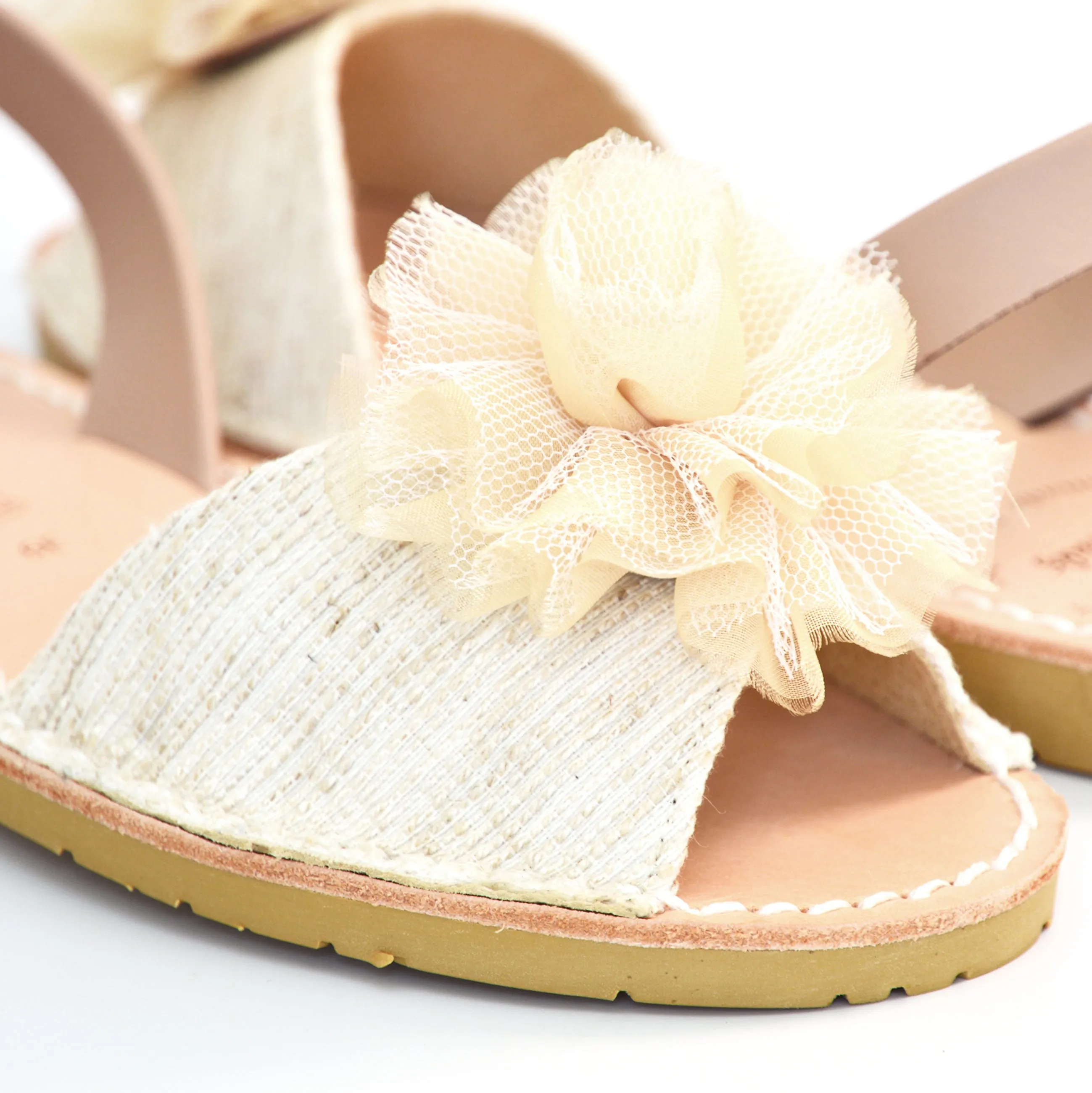 SAMPLE SALE Florence Tulle Pom Pom Sandals