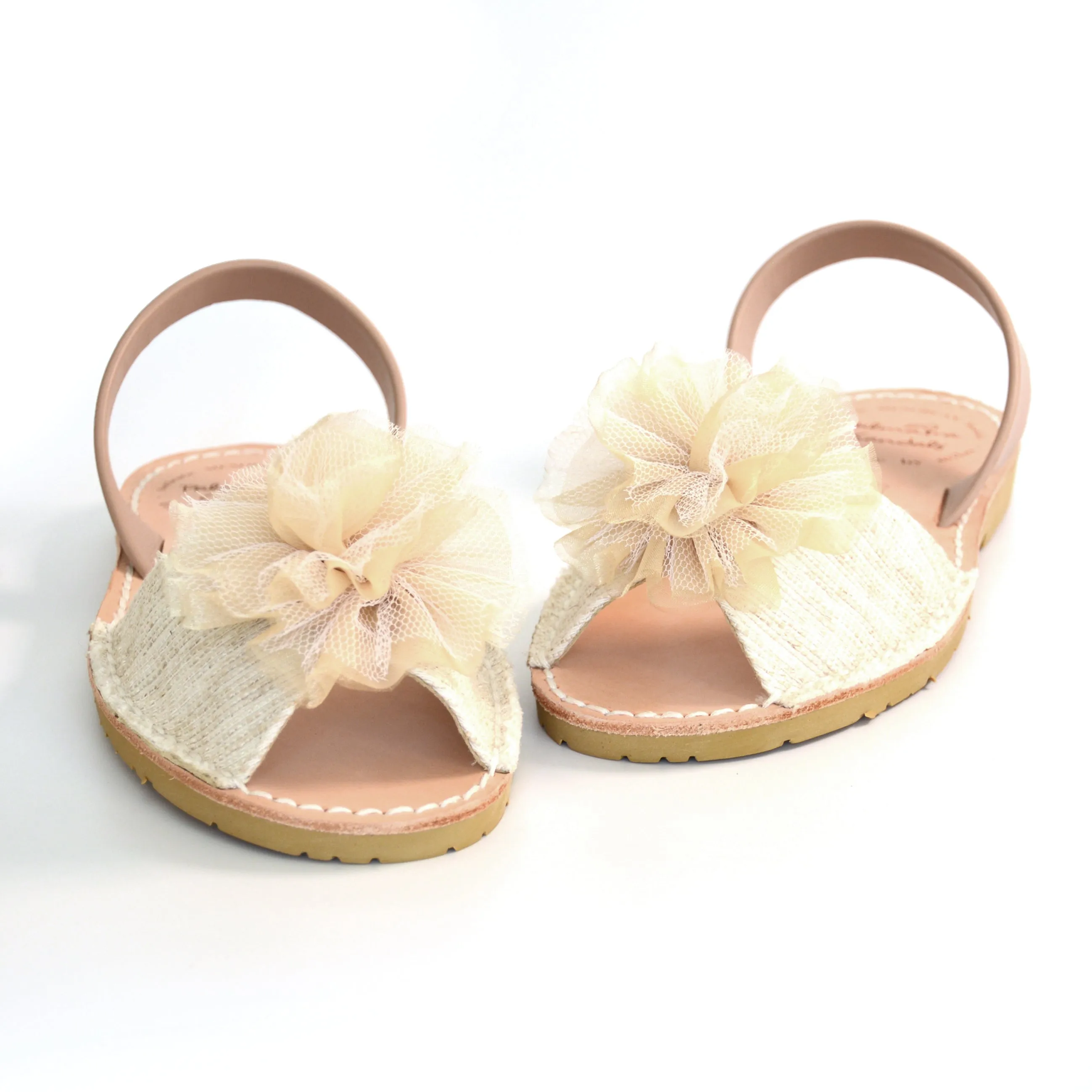 SAMPLE SALE Florence Tulle Pom Pom Sandals