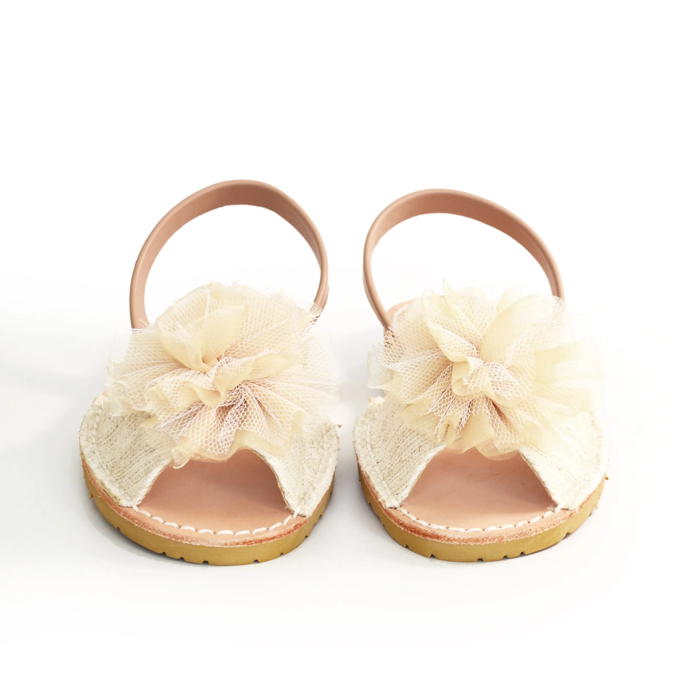 SAMPLE SALE Florence Tulle Pom Pom Sandals