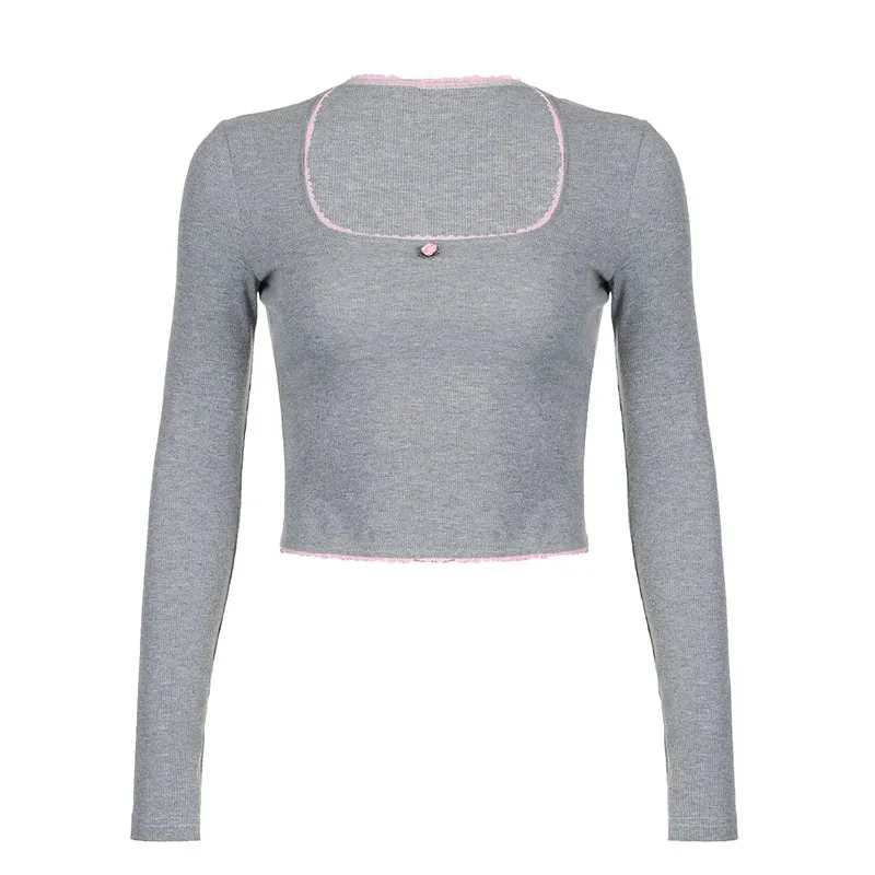 Sweet Edge Ribbed Crop Top 🌸