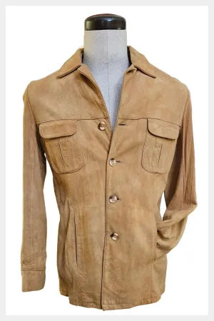Vintage 1970s suede shirt style jacket | size small to medium