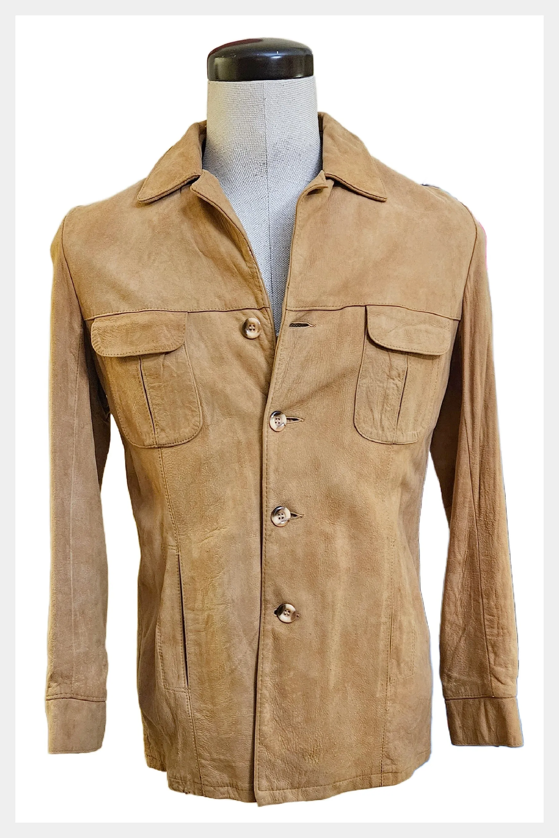 Vintage 1970s suede shirt style jacket | size small to medium