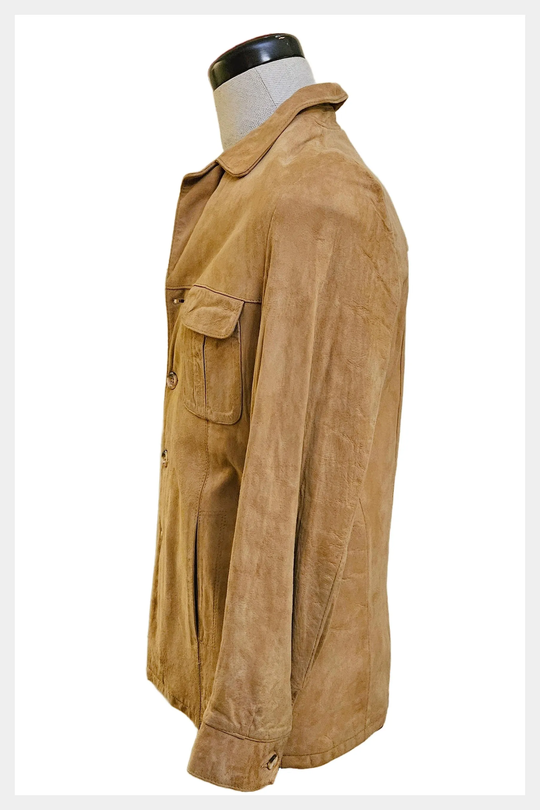 Vintage 1970s suede shirt style jacket | size small to medium