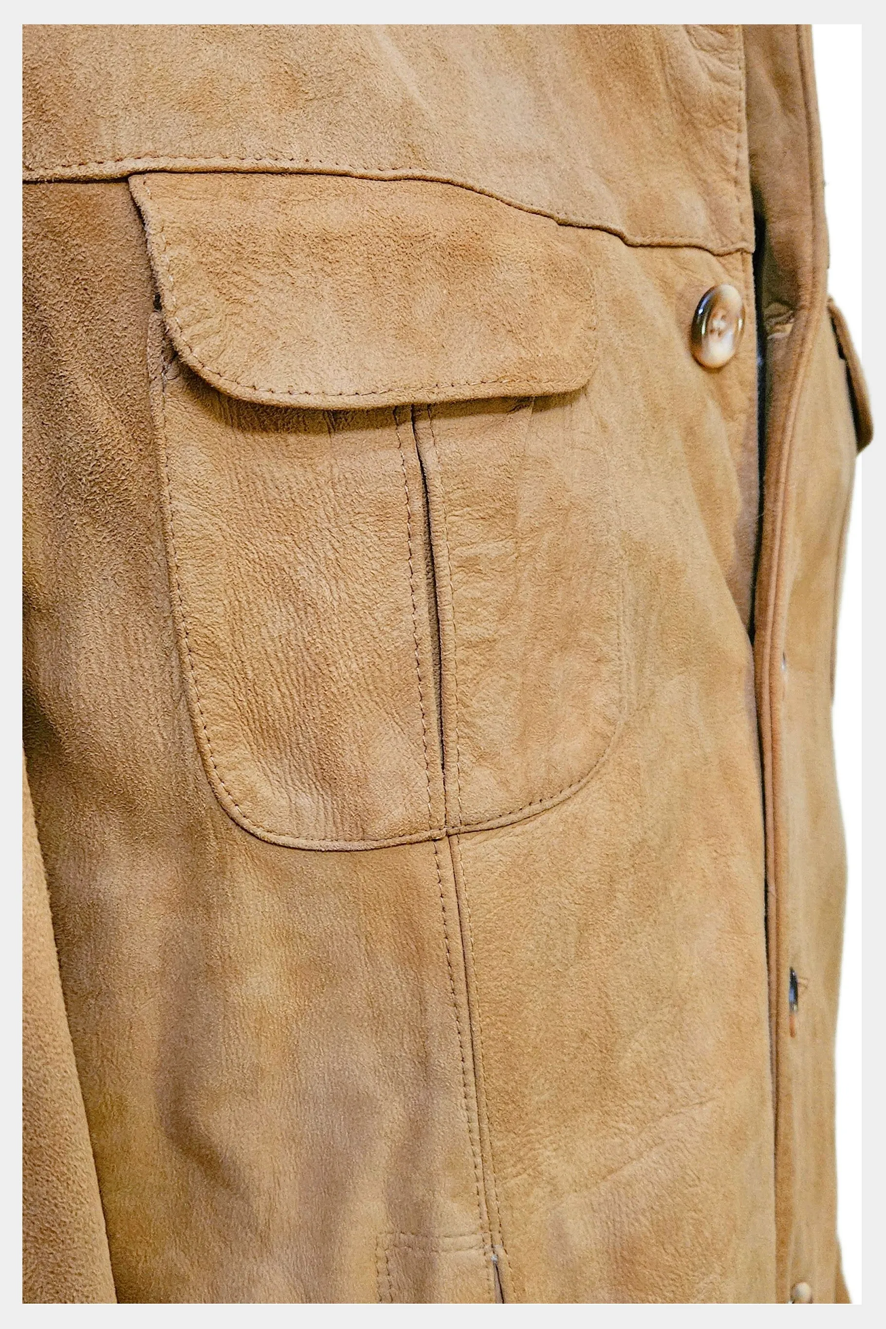 Vintage 1970s suede shirt style jacket | size small to medium