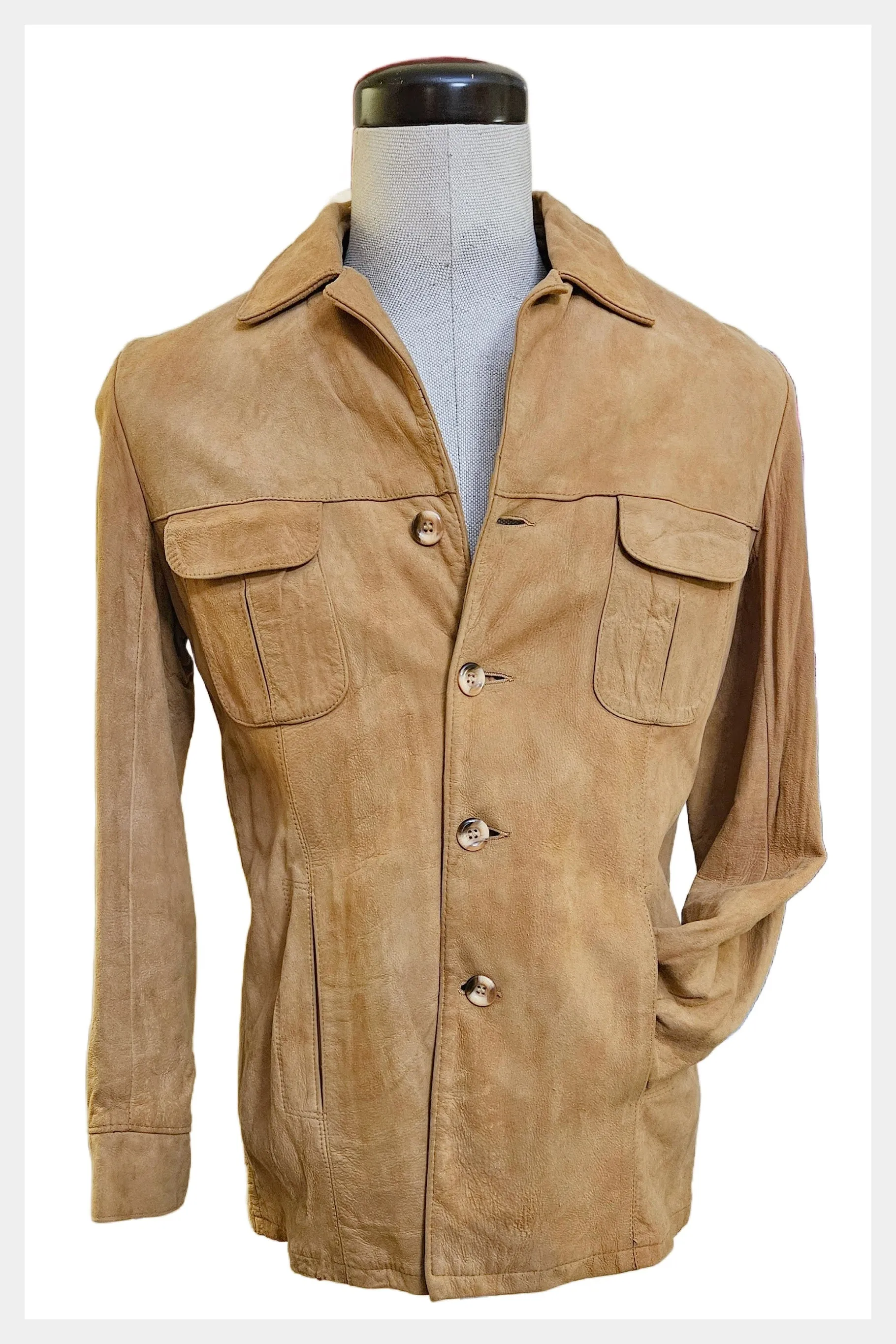 Vintage 1970s suede shirt style jacket | size small to medium