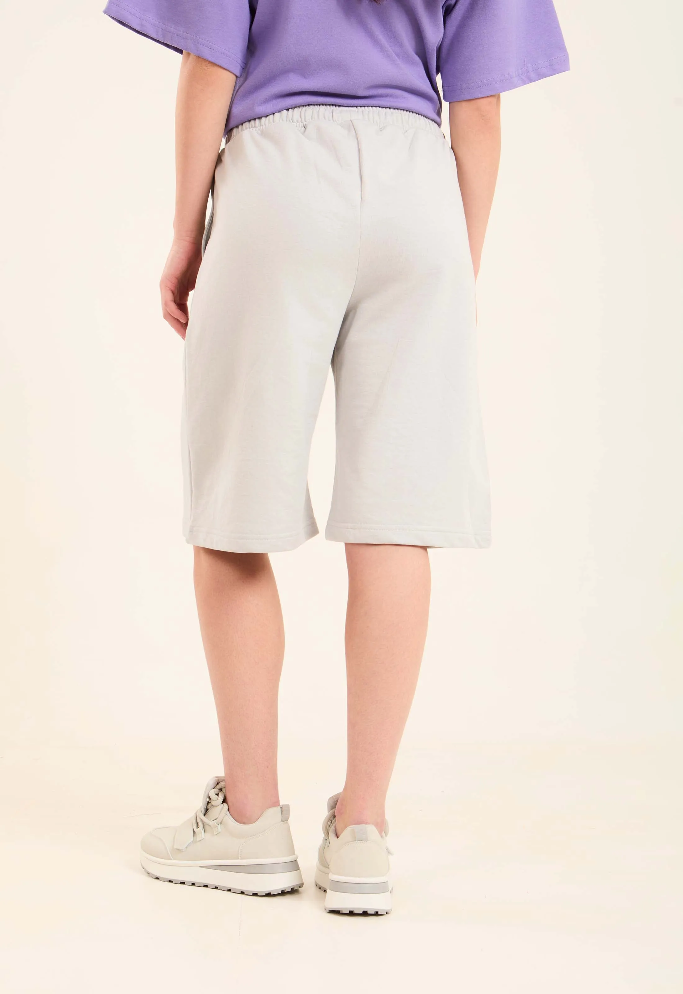 Women  Shorts Relaxed Short Cotton Grey