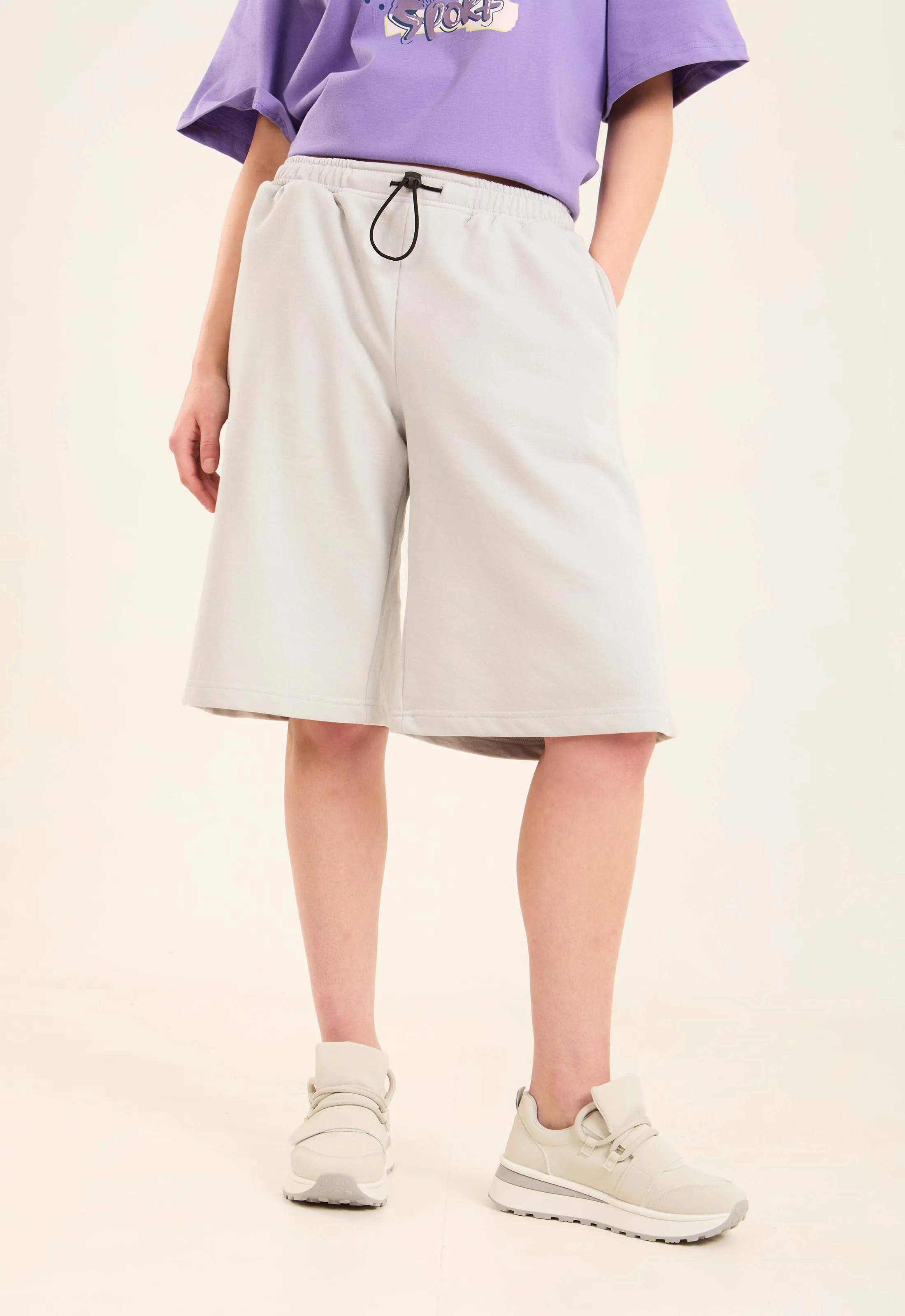 Women  Shorts Relaxed Short Cotton Grey