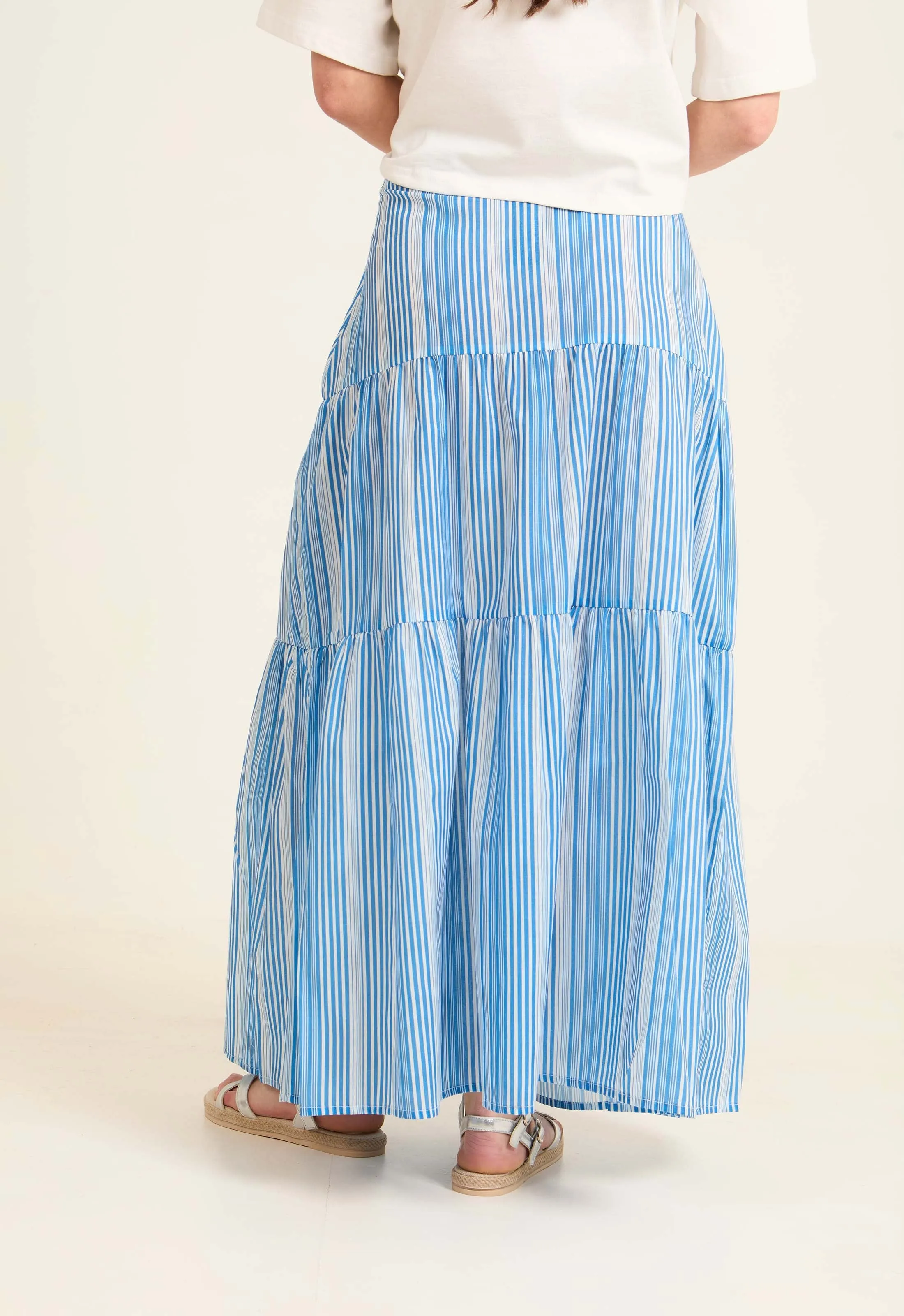 Women  Skirt Maxi StrippedCotton Multicolor