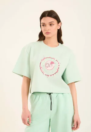Women  T-Shirt Cropped T Shirt Cotton Green