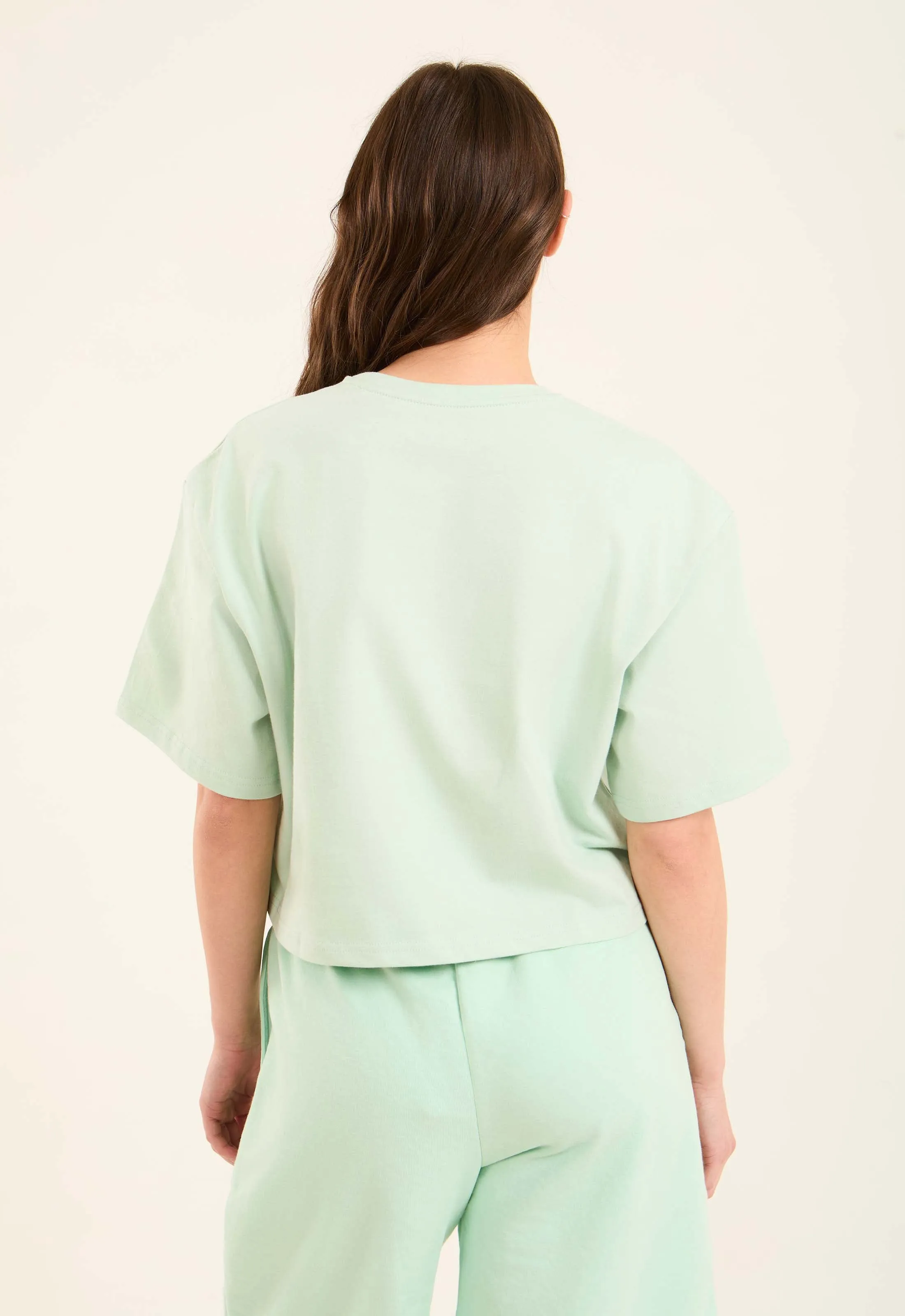Women  T-Shirt Cropped T Shirt Cotton Green