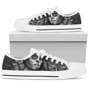 Women's Low Tops Calavera Gray (White Soles)